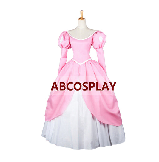 The Little Mermaid Ariel Pink Satin Dress Cosplay Costume