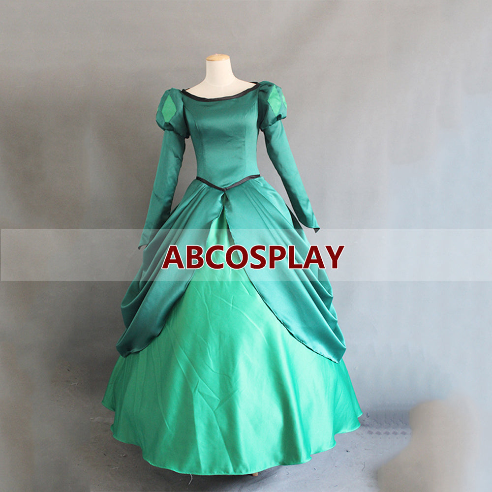 The Little Mermaid Ariel Princess Dress Green Cosplay Costume Woman