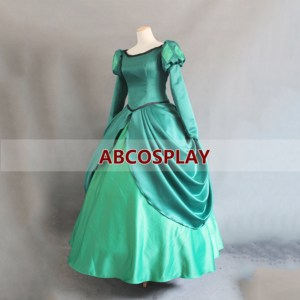 The Little Mermaid Ariel Princess Dress Green Cosplay Costume Woman