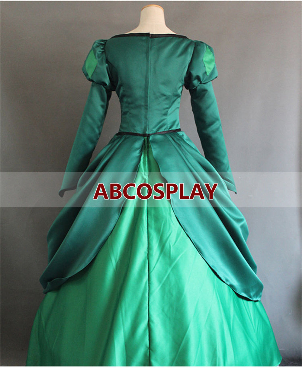 The Little Mermaid Ariel Princess Dress Green Cosplay Costume Woman