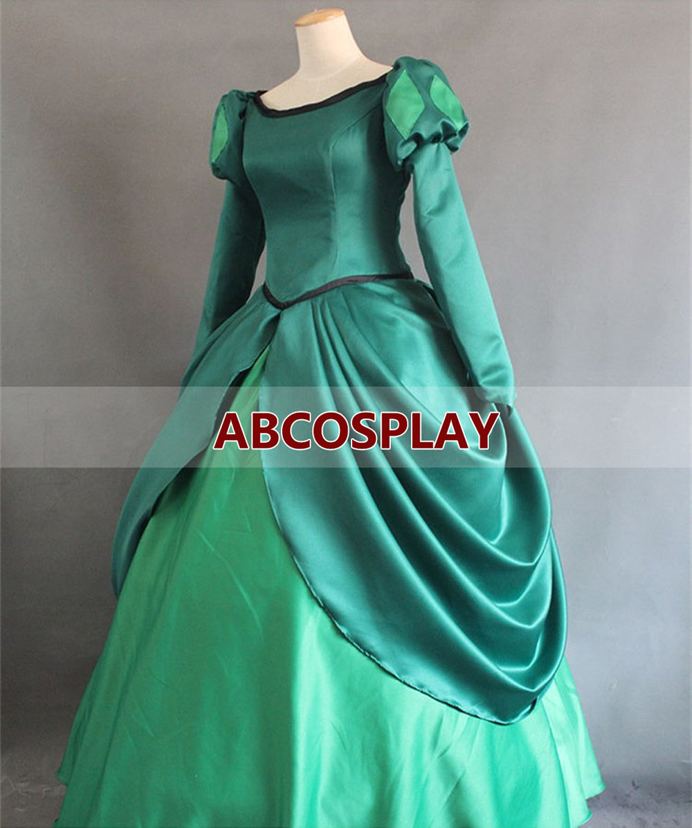 The Little Mermaid Ariel Princess Dress Green Cosplay Costume Woman