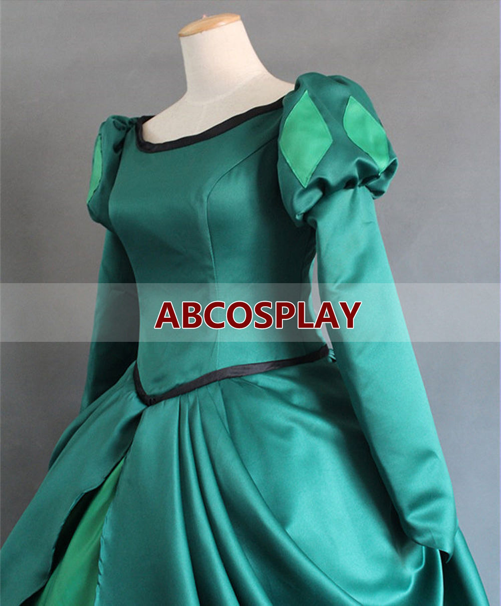 The Little Mermaid Ariel Princess Dress Green Cosplay Costume Woman