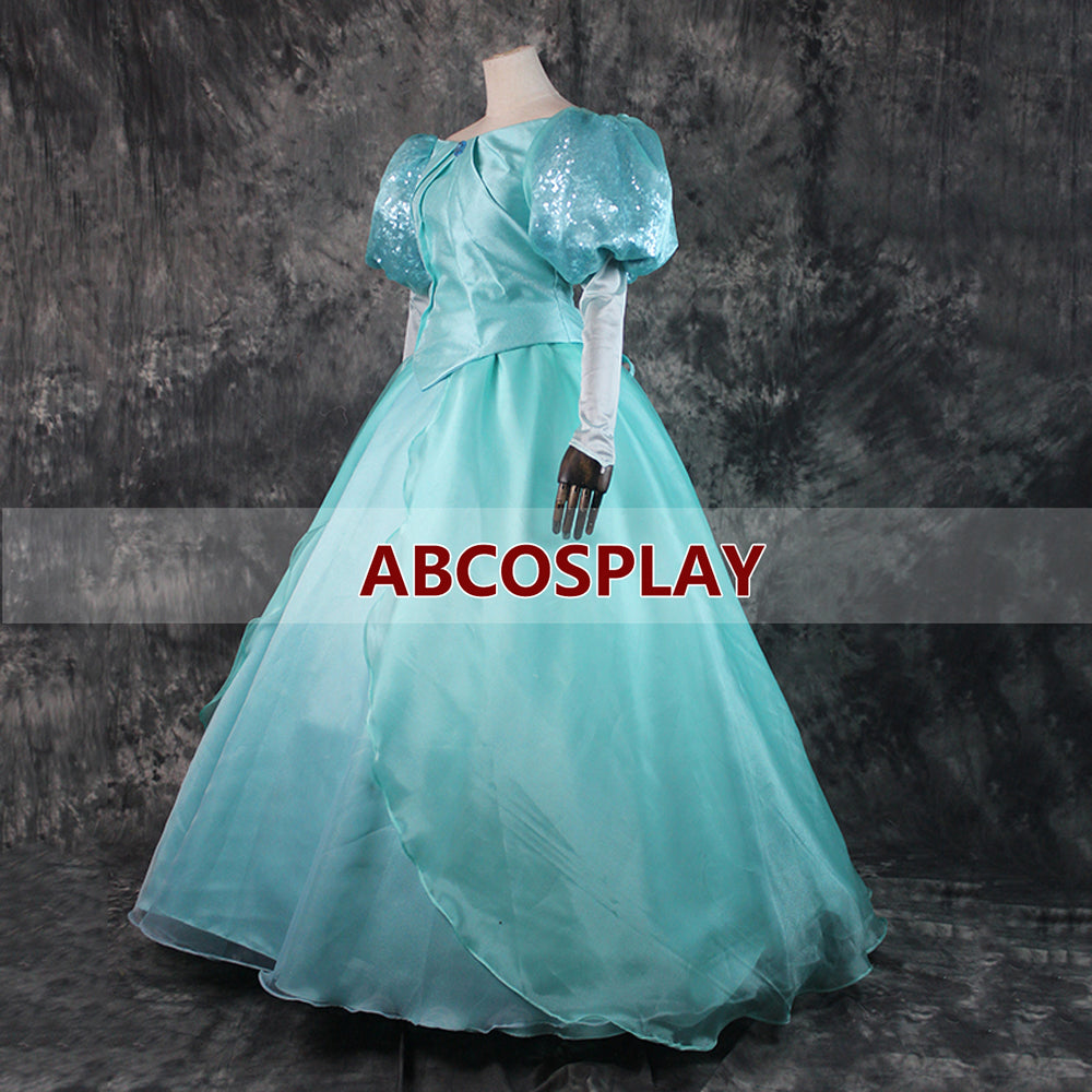 The Little Mermaid Ariel Princess Dress Green Cosplay Costume