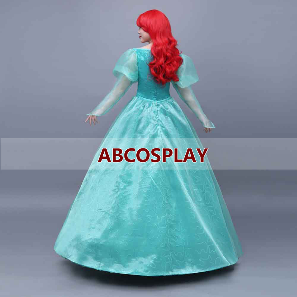 The Little Mermaid Ariel Princess Dress Green Cosplay Costume