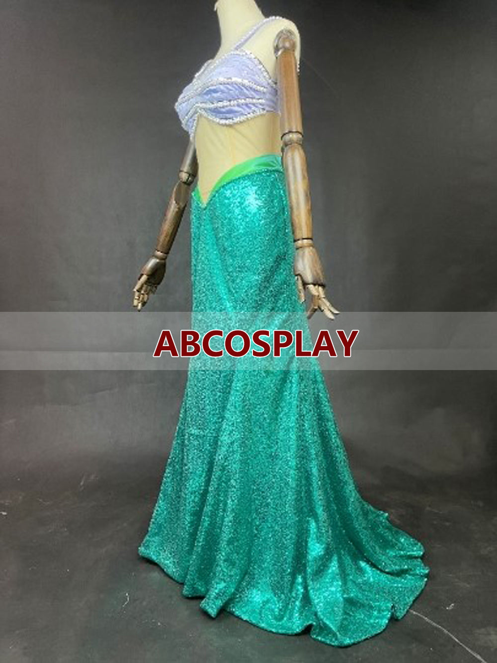 The Little Mermaid Ariel Princess Dress Green Sequin Dress Cosplay Costume