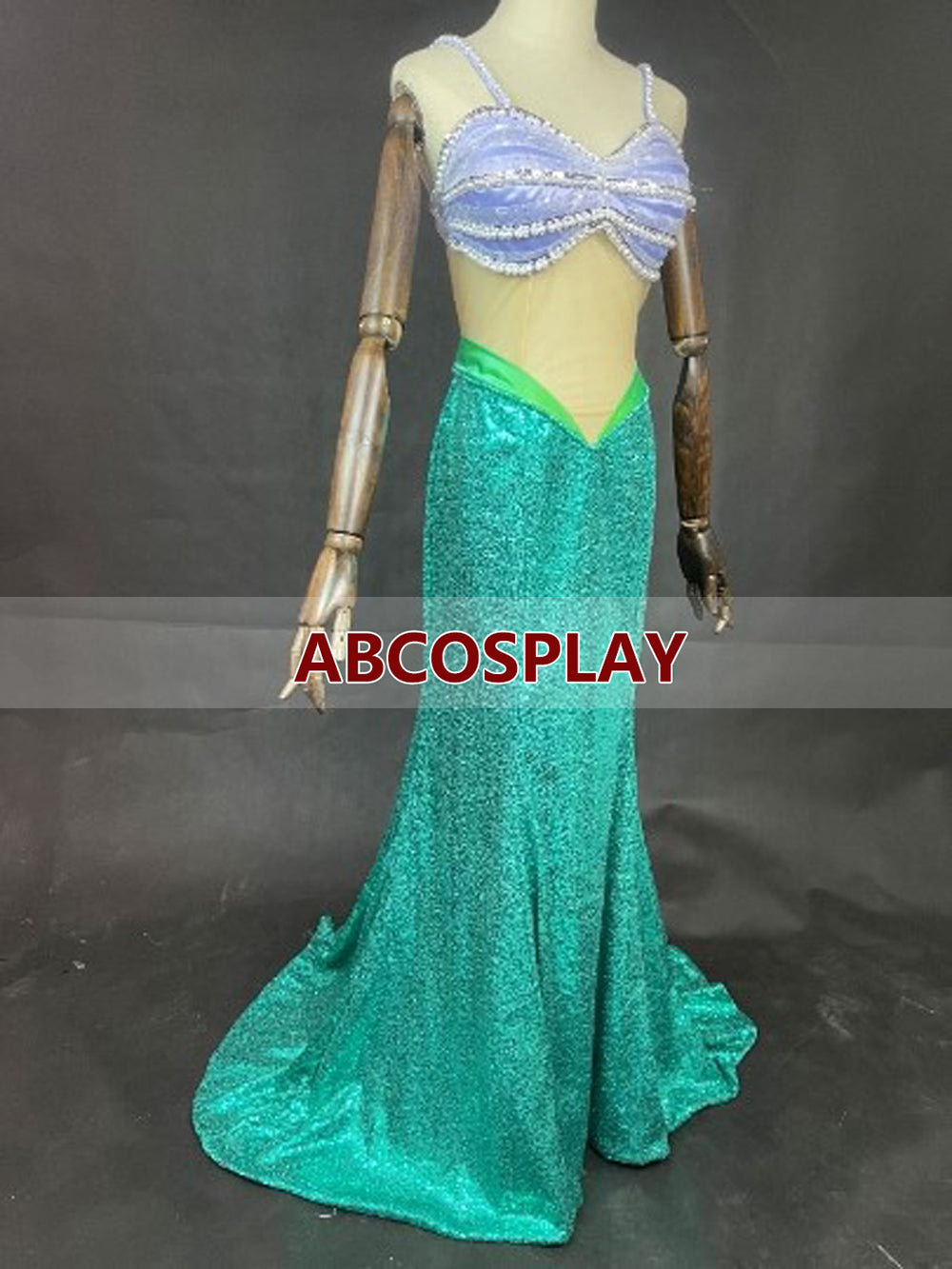 The Little Mermaid Ariel Princess Dress Green Sequin Dress Cosplay Costume