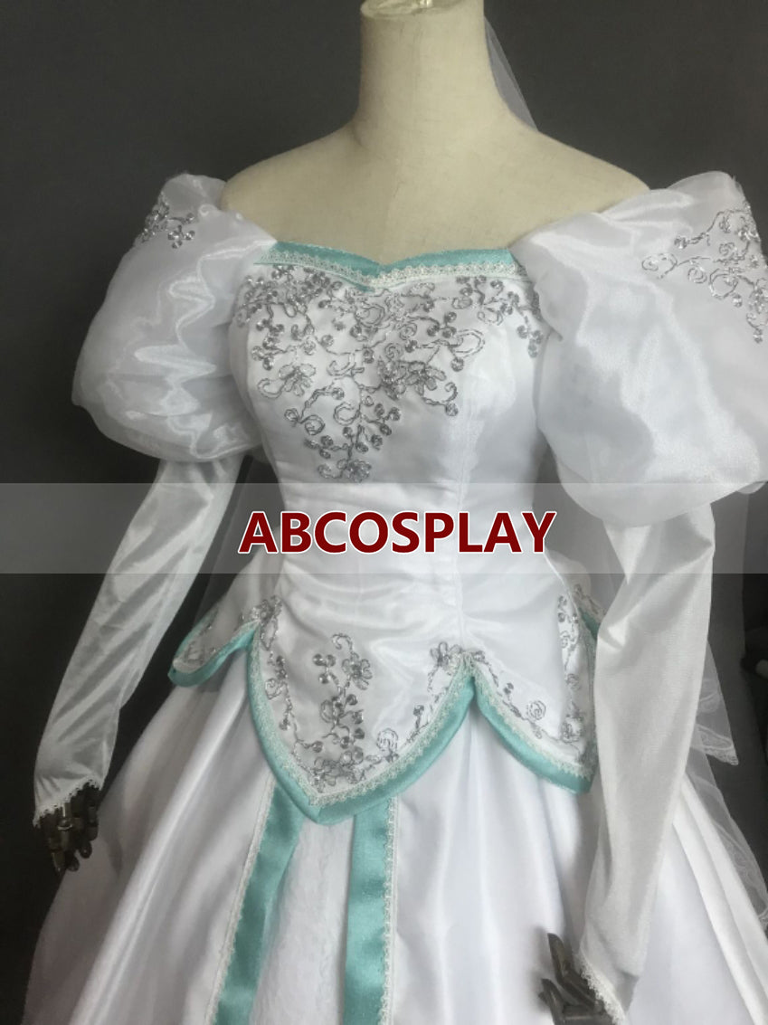 The Little Mermaid Ariel Princess Dress White Cosplay Costume