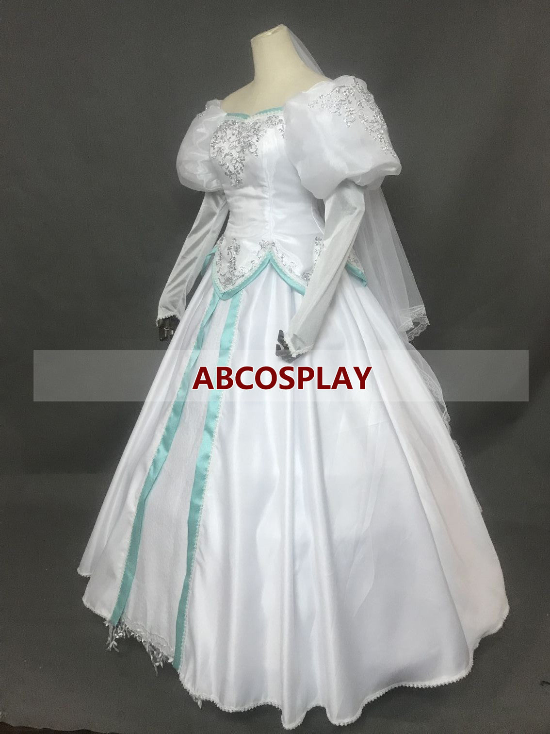 The Little Mermaid Ariel Princess Dress White Cosplay Costume