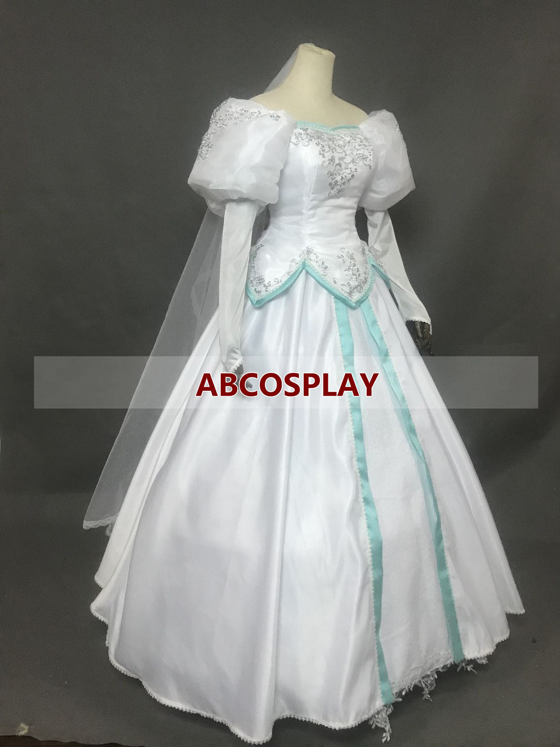 The Little Mermaid Ariel Princess Dress White Cosplay Costume