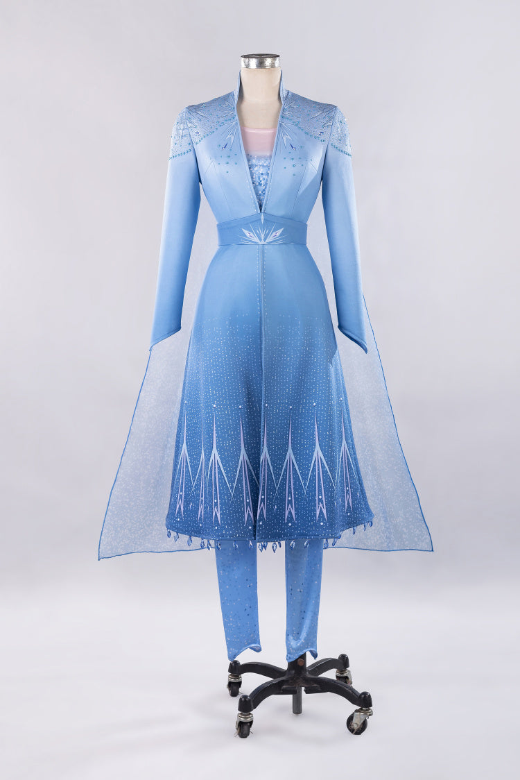 Frozen 2 Elsa Dress Blue Cosplay Costumes