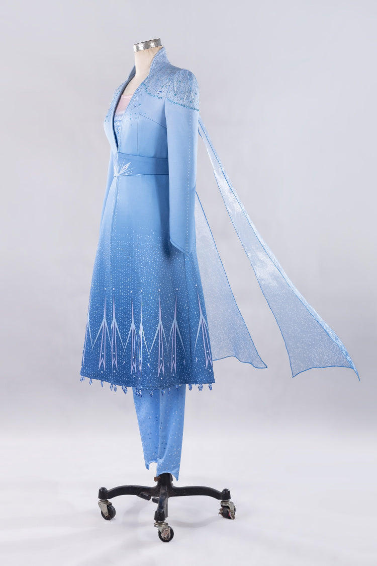 Frozen 2 Elsa Dress Blue Cosplay Costumes