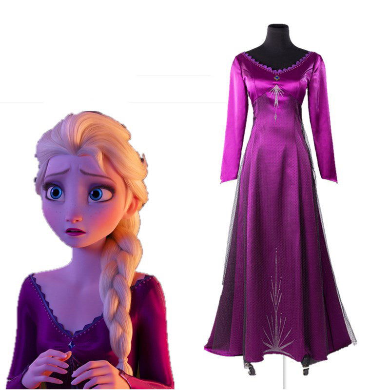 Frozen Elsa Dress Purple Elsa Cosplay Costume