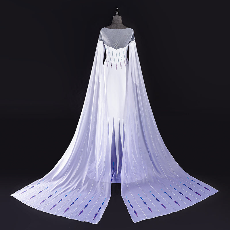 Frozen 2 Elsa Princess Dress White Woman Cosplay Costumes