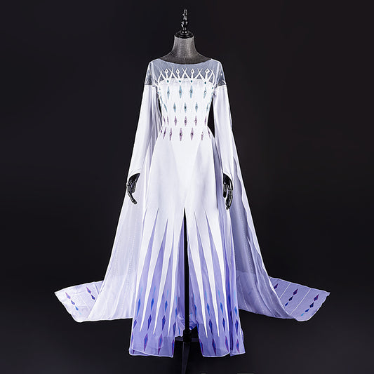 Frozen 2 Elsa Princess Dress White Woman Cosplay Costumes