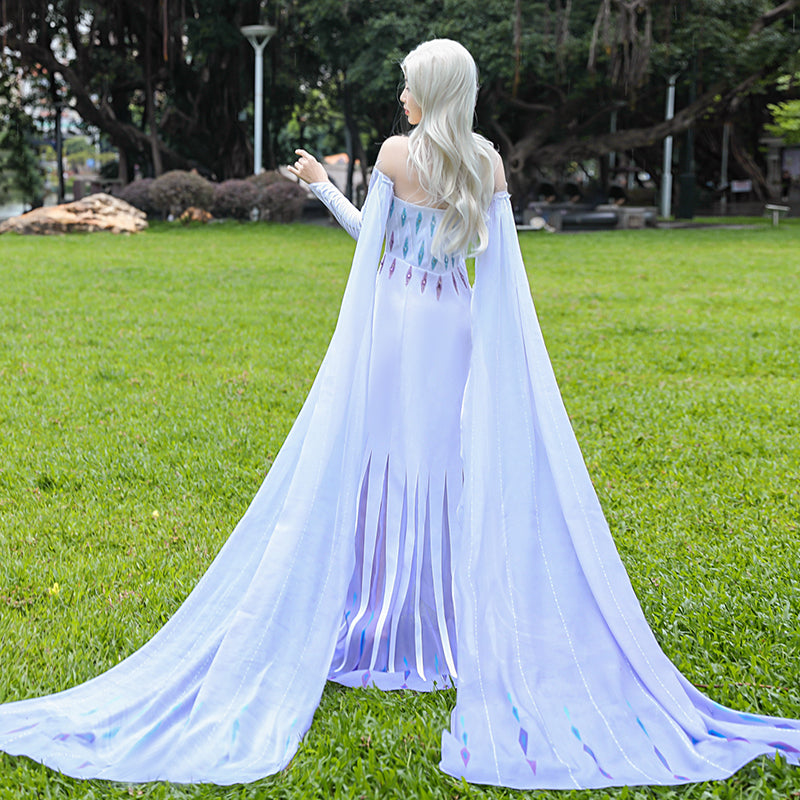 Frozen 2 Elsa Princess Dress White Woman Cosplay Costumes