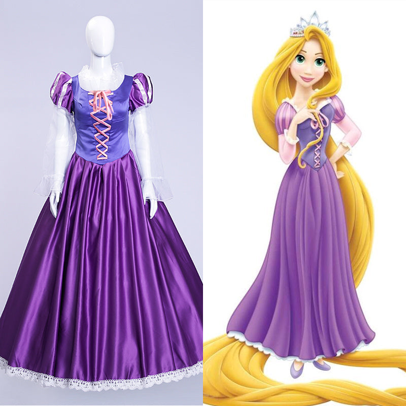 Disney Princess Rapunzel Dress Cosplay Costume Purple