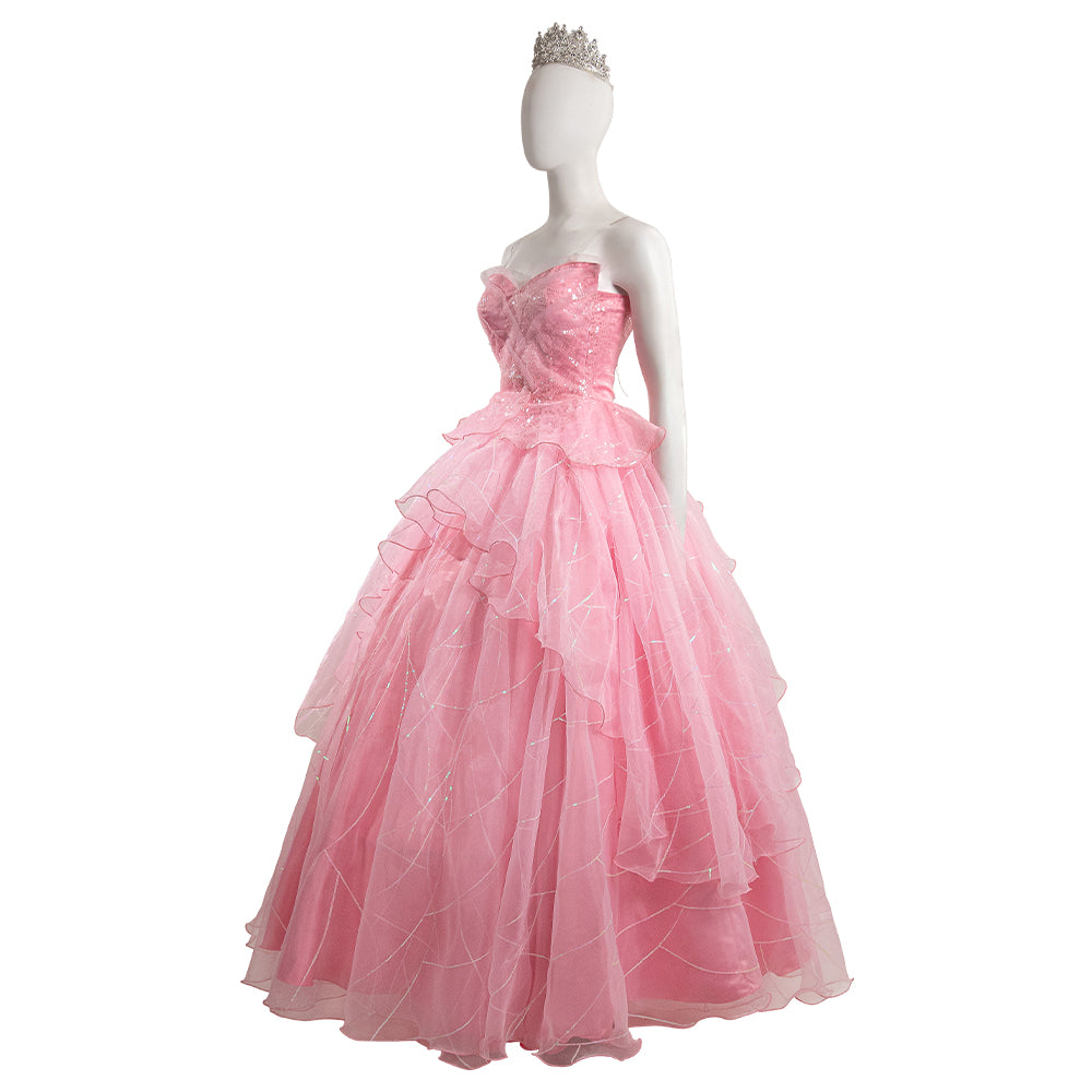 2024 Wicked Glinda Pink Dress Cosplay Costume