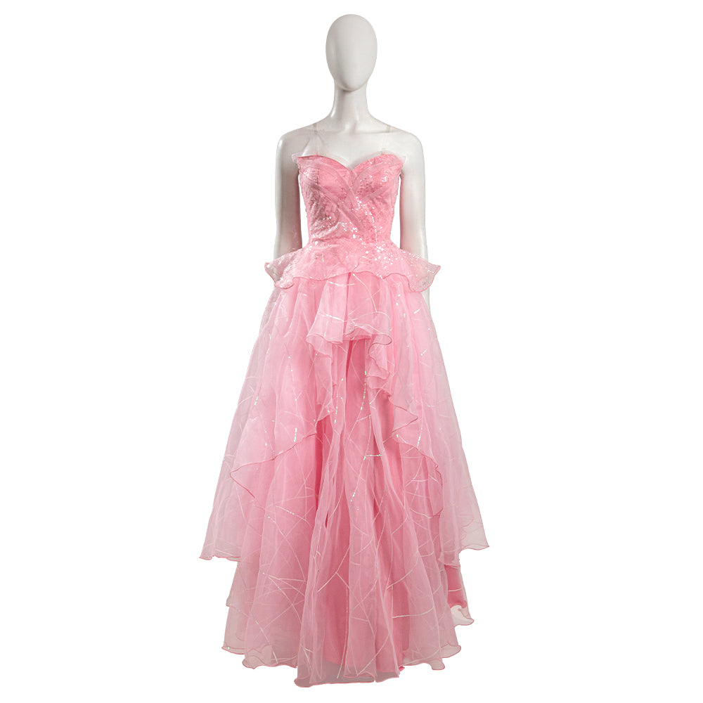 2024 Wicked Glinda Pink Dress Cosplay Costume