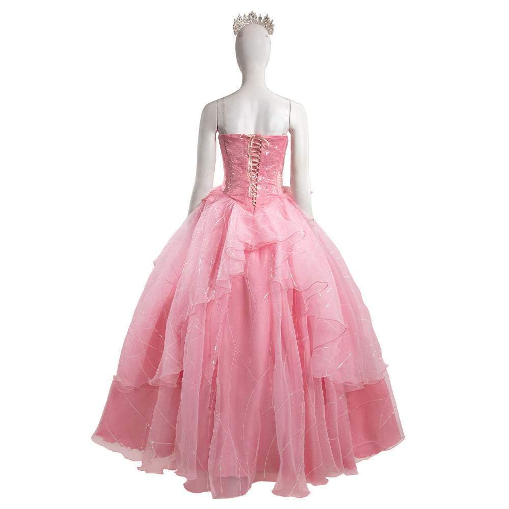 2024 Wicked Glinda Pink Dress Cosplay Costume