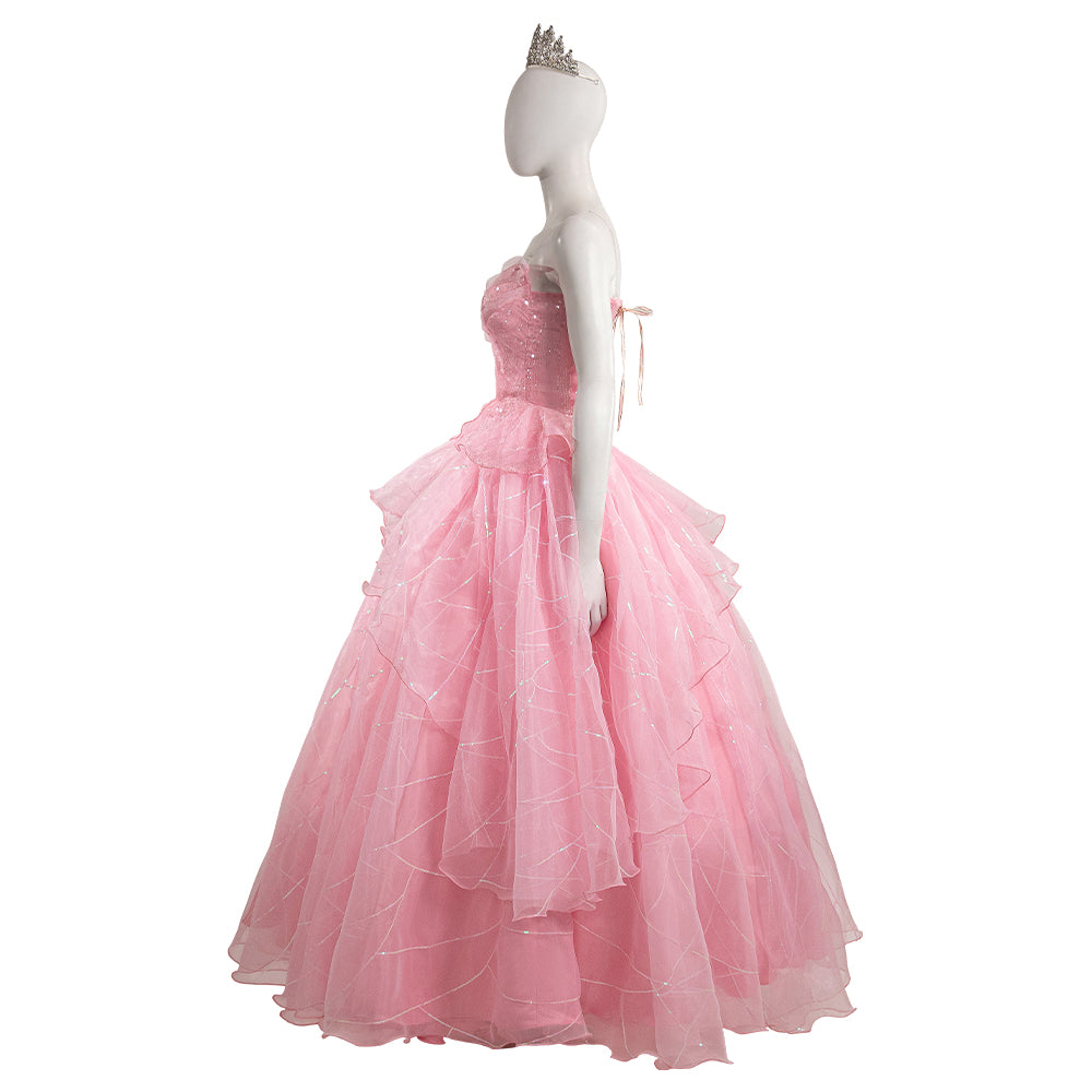 2024 Wicked Glinda Pink Dress Cosplay Costume