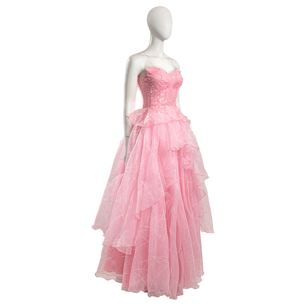 2024 Wicked Glinda Pink Dress Cosplay Costume